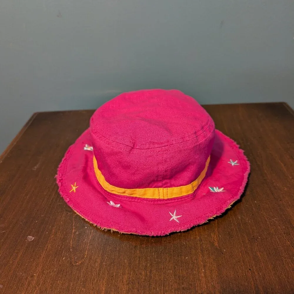 Cotton Stephen Joseph Bucket Hat Girls Pink Flower Llama